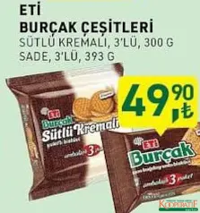 ETİ BURÇAK ÇEŞİTLERİ SÜTLÜ KREMALI BİSKÜVİ ETİ BURÇAK ÇEŞİTLERİ SÜTLÜ KREMALI BİSKÜVİ